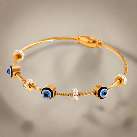 Celestial Gaze 18k Gold-Plated Rhinestone Bracelet