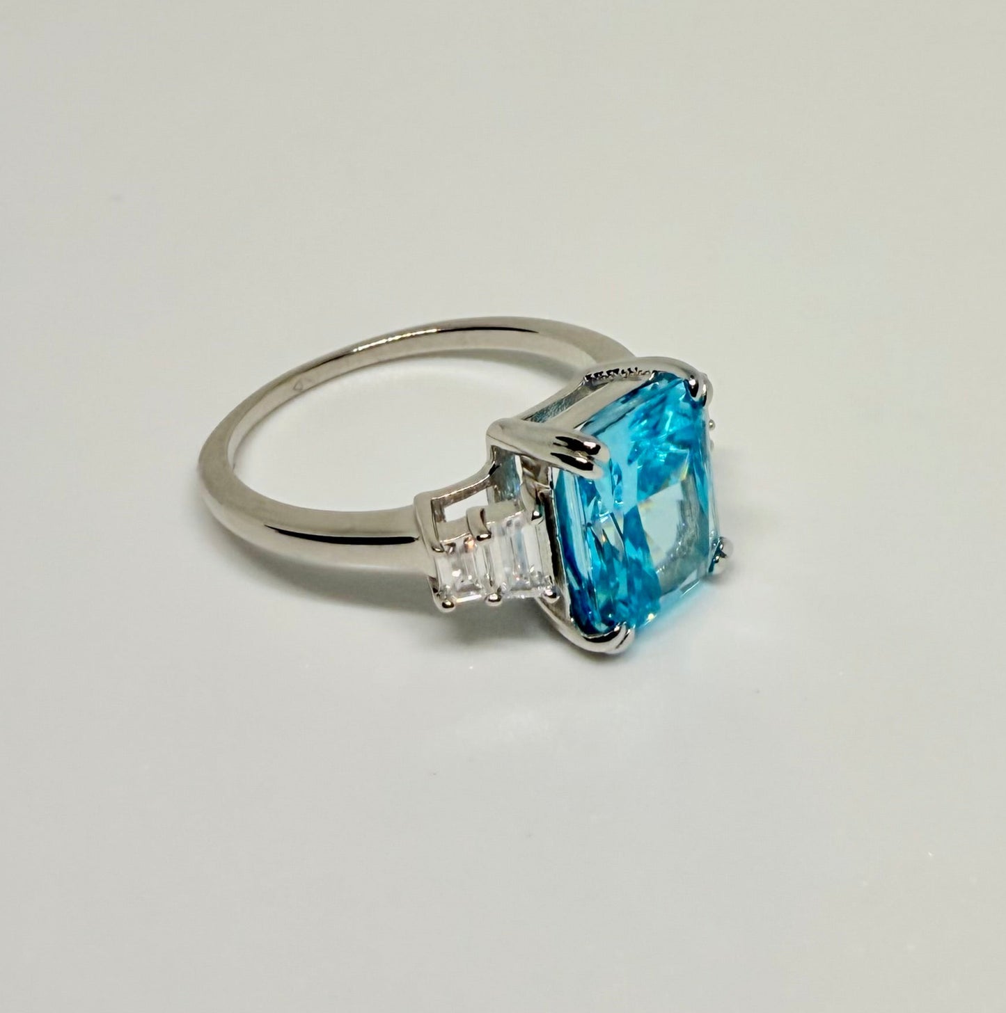 Blue Square Stone Ring