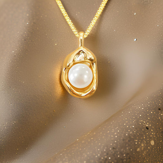 Golden Embrace Pearl Necklace